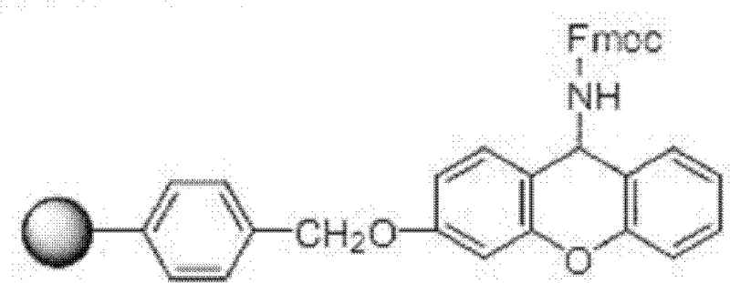Structure of Sieber resin linker demonstrating alternative acid-labile support options for peptide synthesis