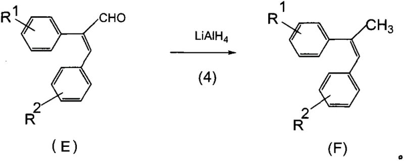 Reduction of Formula E to the final target Formula F using LiAlH4
