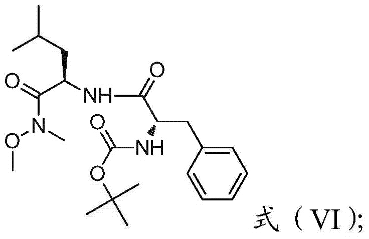 Reaction scheme showing the condensation of L-leucine ester and N-Boc-L-phenylalanine to form the dipeptide intermediate