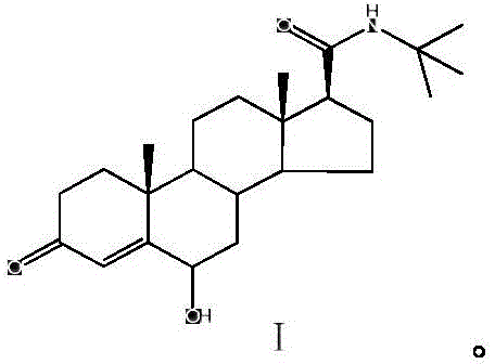 Chemical structure of the Epristeride impurity 17-beta-(N-tert-butyl-amino-formyl)androst-4-en-3-one-5-hydroxy