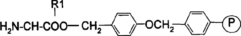 Deprotected amine intermediate on solid support ready for next coupling cycle