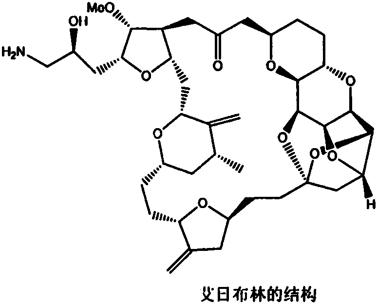 Chemical structure of Eribulin showing complex macrocyclic framework