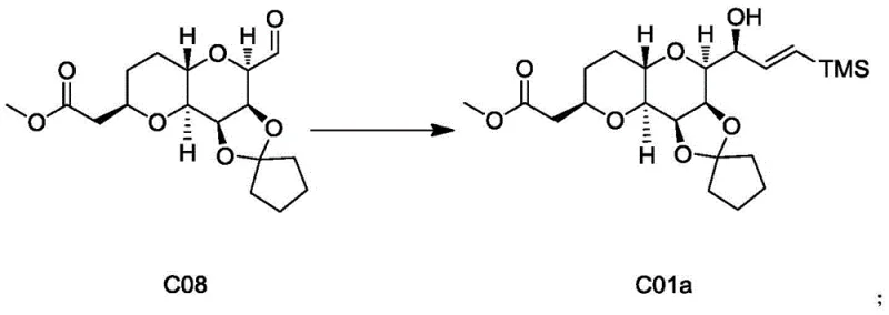 Improved NHK reaction converting Aldehyde C08 to Vinyl Intermediate C01a with reduced Chromium