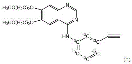 Chemical structure of Erlotinib-13C6 showing the 13C labeling position on the phenyl ring