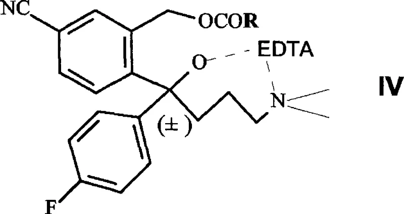 Structure of the novel EDTA-substrate complex (Formula IV) used for stabilized enzymatic resolution