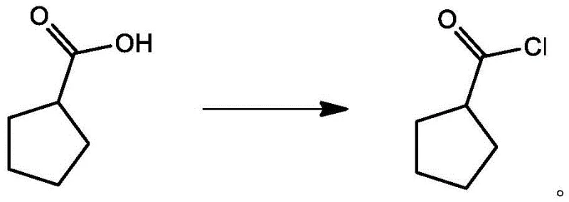 Acyl chlorination of cyclopentanecarboxylic acid to form cyclopentanecarbonyl chloride