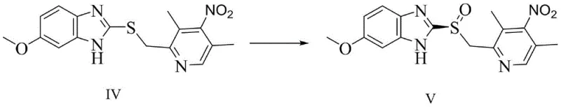 Enzymatic conversion of Omeprazole Thioether (IV) to Esomeprazole Intermediate (V)