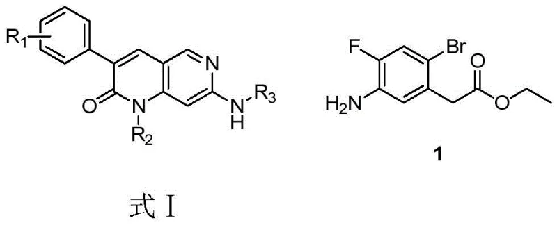 General structure of dihydronaphthyridine kinase inhibitors showing the position of Compound 1