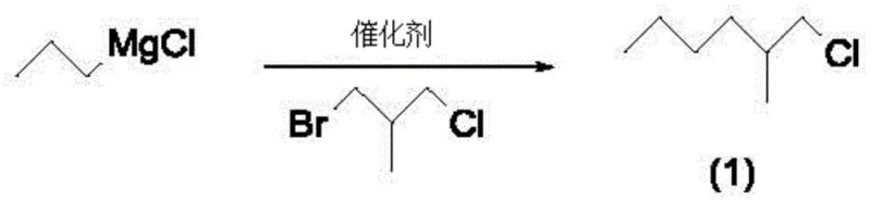 Synthesis of starting material 1-chloro-2-methylhexane via Grignard coupling