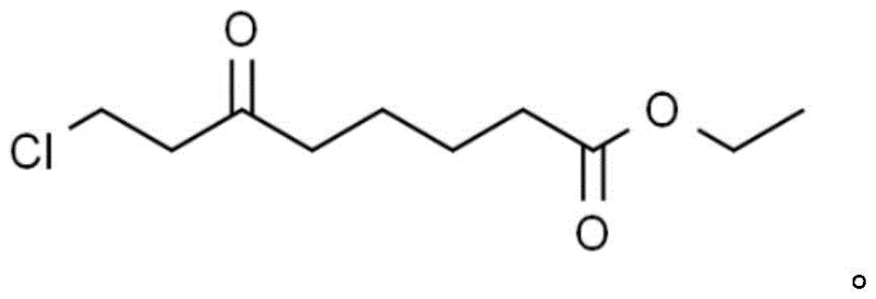 Chemical structure of Ethyl 6-oxo-8-chlorooctanoate showing the chloro-keto-ester backbone essential for lipoic acid synthesis