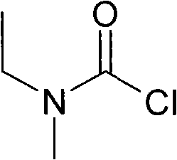 Chemical structure of Ethylmethylcarbamoyl chloride showing the N-ethyl-N-methyl carbamoyl group attached to chlorine