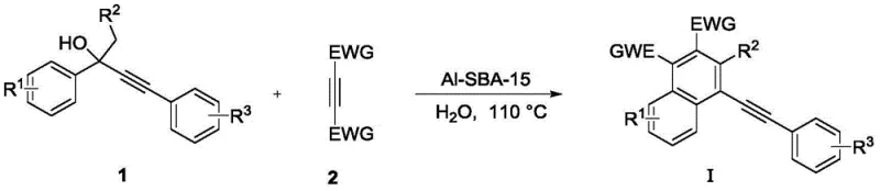 General reaction scheme showing alkynol and alkyne reacting to form naphthalene derivative