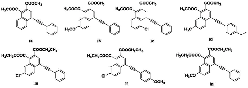 Structural diversity of synthesized naphthalene derivatives Ia-Ig