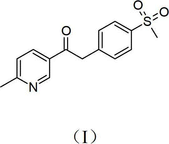 Chemical structure of 1-(6-methylpyridin-3-yl)-2-[4-(methylsulfonyl)phenyl]ethanone, the key Etoricoxib intermediate