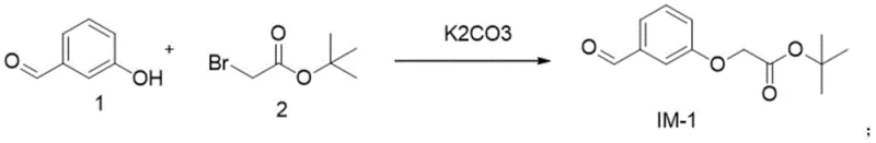 Step 1 Etherification reaction scheme showing Compound 1 reacting with Compound 2 to form IM-1