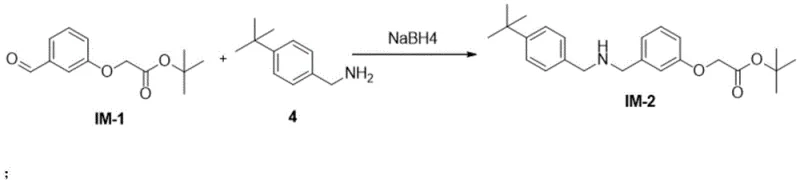 Step 2 Reductive amination scheme converting IM-1 to IM-2 using Sodium Borohydride