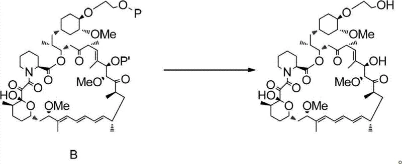 Final acidic deprotection step converting Compound B to Everolimus (SDZ-RAD)