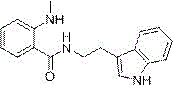 Chemical structure of the key intermediate N-(2-indolylethyl)-2-(methylamino) benzamide