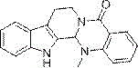 Chemical structure of Evodiamine showing the tetracyclic quinazolinocarboline core