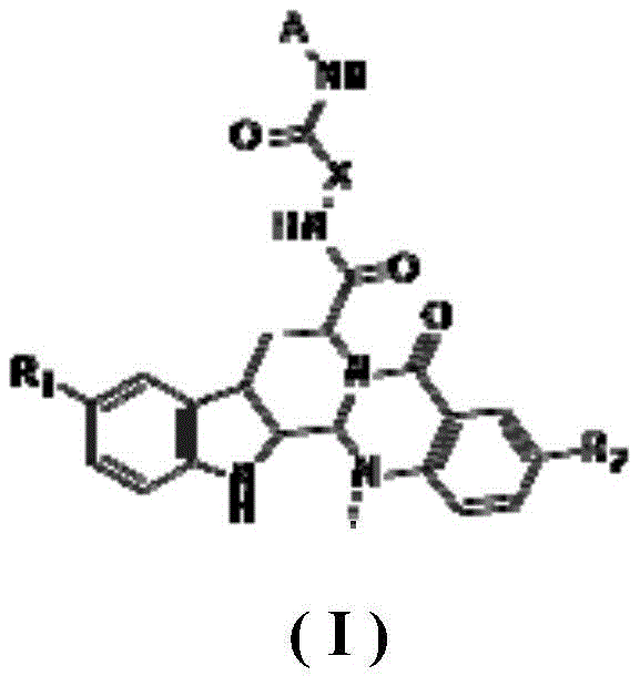 General structural formula of multi-target evodiamine derivatives showing variable R groups for optimization