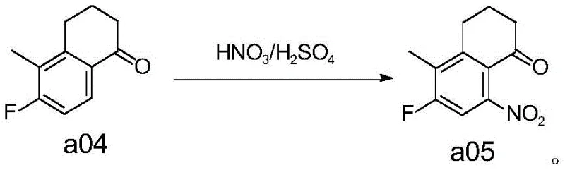 Microchannel nitration reaction converting substrate a04 to nitro compound a05