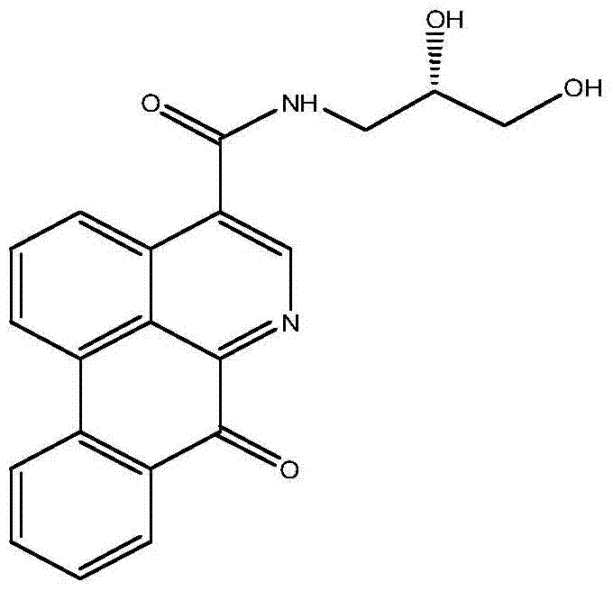 Chemical structure of the chiral antitumor intermediate (-)-FABA showing the specific stereochemistry