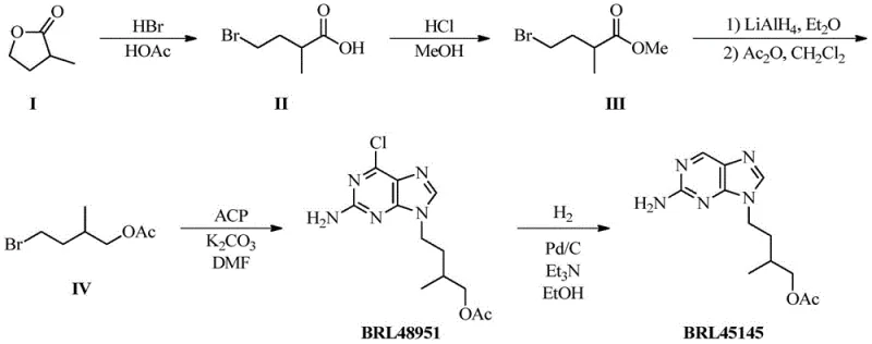 Complete synthetic route for Famciclovir Impurity C from alpha-methyl-gamma-butyrolactone