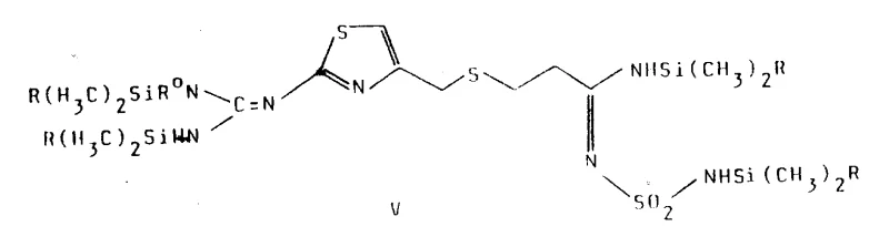 Complex silylated intermediate (Formula V) prior to final desilylation into Famotidine
