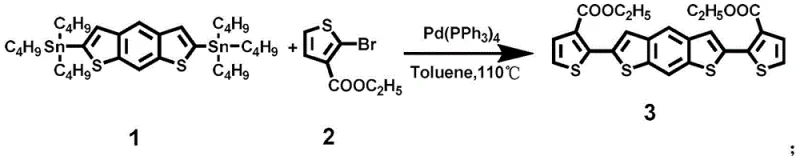 Step 1 Stille coupling reaction mechanism showing formation of compound 3 from stannane and bromide precursors
