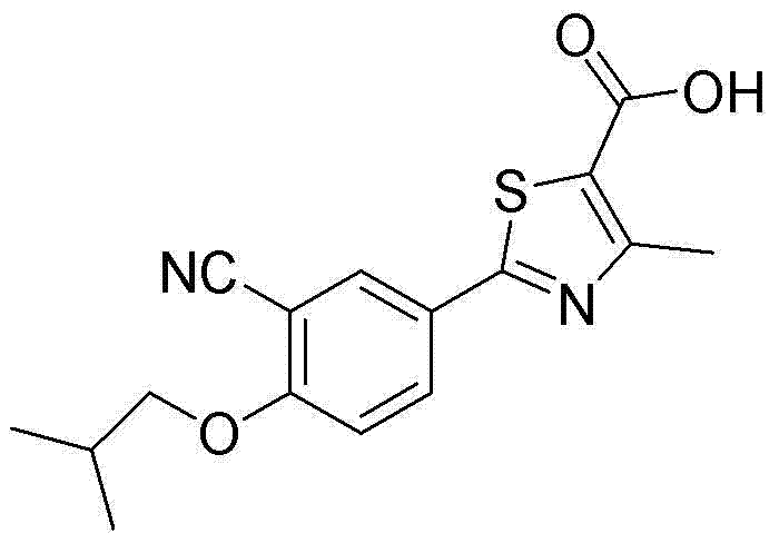 Chemical structure of Febuxostat showing the critical isobutoxy side chain