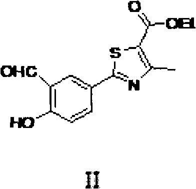 Chemical structure of the target febuxostat intermediate 2-[3-formyl-4-hydroxyphenyl]-4-methylthiazol-5-carboxylic acid ethyl ester