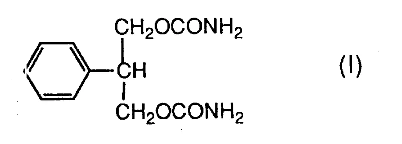 Chemical structure of Felbamate (2-phenyl-1,3-propanediol dicarbamate)