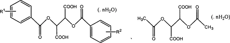 General structural formula of tartaric acid derivatives used as resolving agents for chiral separation