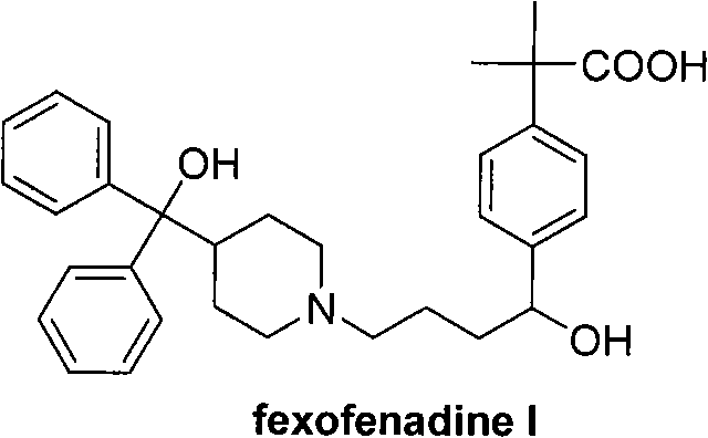 Chemical structure of Fexofenadine (I) showing the target molecular architecture