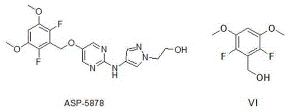 Chemical structures of FGFR inhibitor ASP-5878 and its key intermediate VI
