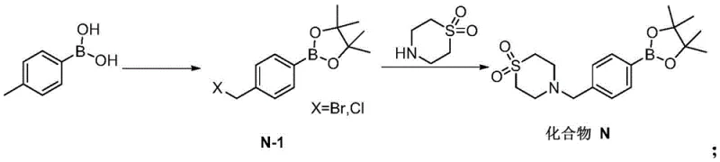 Novel synthetic route for Compound N starting from 4-methylphenylboronic acid via one-pot bromination