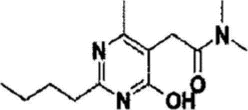 Chemical structure of the target intermediate 2-(2-n-butyl-4-hydroxy-6-methyl-pyrimidin-5-yl)-N,N-dimethylacetamide