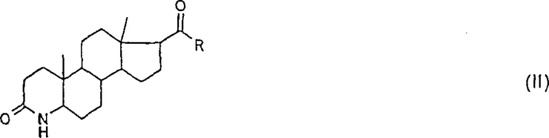 General Formula II representing the saturated 3-oxo-4-azasteroid precursor structure prior to protection