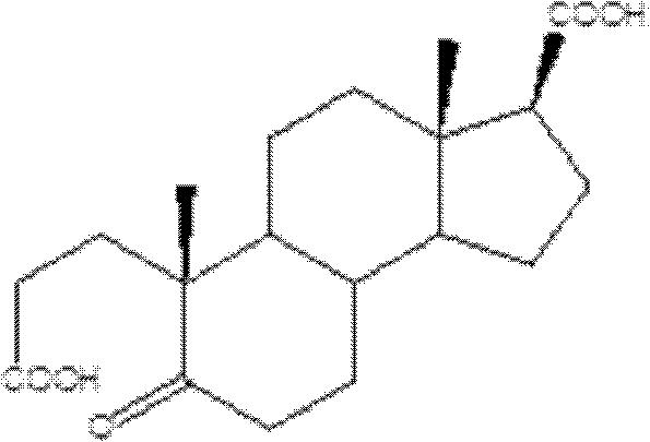 Chemical structure of A-nor-3,5-cracking-androstane-5-ketone-3,17 beta-diacid intermediate
