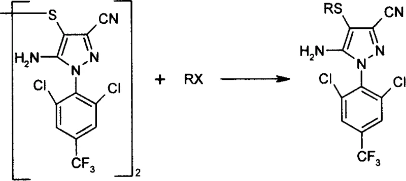 Synthesis of alkylmercapto pyrazole derivatives from disulfide precursors