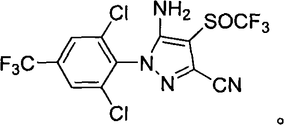 Chemical structure of Fipronil, the target pesticide derived from the intermediate