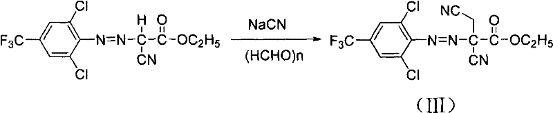 Step B reaction mechanism showing cyanomethylation with formaldehyde and sodium cyanide