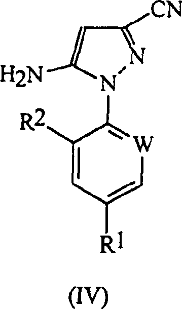 Chemical structure of Formula IV pyrazole precursor used in disulfide synthesis