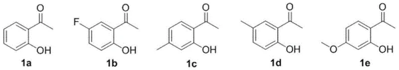 Scope of 2-hydroxyacetophenone derivatives 1a-1e used as starting materials