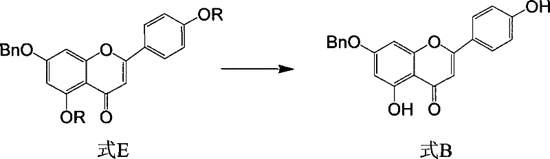 Novel selective deprotection reaction converting Formula E to Formula B