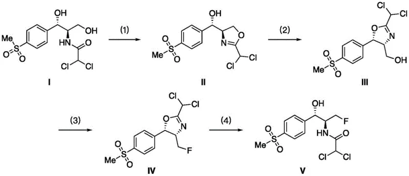 Four-step synthesis of Florfenicol from Thiamphenicol using Sulfuryl Fluoride