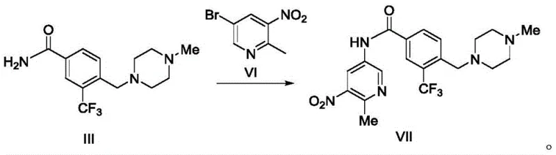 Key copper-catalyzed coupling reaction between Compound III and Compound VI