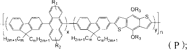 General chemical structure of the fluorene-anthracene-benzodithiophene copolymer