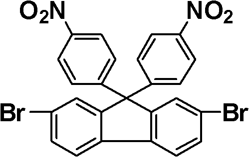Specific reaction scheme for Example 1 showing the synthesis of trifluoromethyl-substituted fluorene diamine