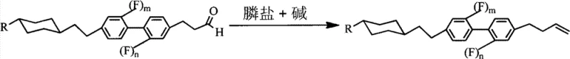 Wittig reaction converting aldehyde to terminal alkene liquid crystal intermediate
